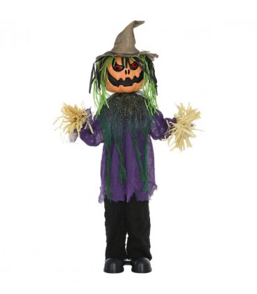 HOMCOM Pumpkin Halloween Animatronic Prop for Indoor Outdoor Decoration