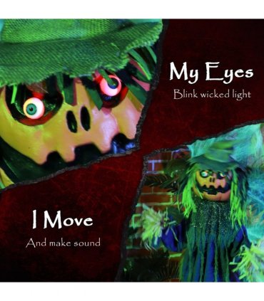 HOMCOM Pumpkin Halloween Animatronic Prop for Indoor Outdoor Decoration