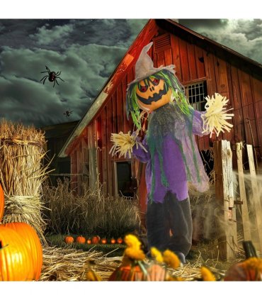 HOMCOM Pumpkin Halloween Animatronic Prop for Indoor Outdoor Decoration