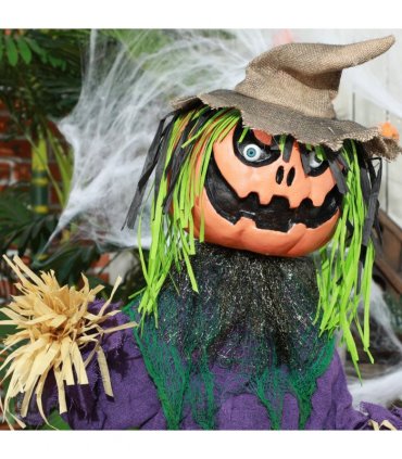 HOMCOM Pumpkin Halloween Animatronic Prop for Indoor Outdoor Decoration