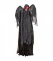 HOMCOM Winged Grim Reaper Animatronic Prop w/ Light Up Eyes, for Haunted House