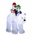 Outsunny 6.4FT Christmas Inflatable Two Penguins Riding on Polar Bear