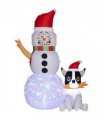 Outsunny 6.2FT Christmas Blow Up Snowman with Dog for Garden Party Outdoor