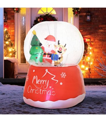 Outsunny 5.5FT Christmas Inflatable Crystal Ball with LED Lights for Party