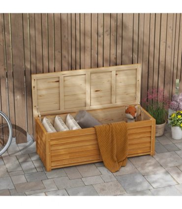 Outsunny 292L Outdoor Storage Box for Patio, Pool, Light Brown