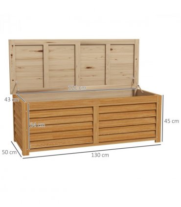 Outsunny 292L Outdoor Storage Box for Patio, Pool, Light Brown
