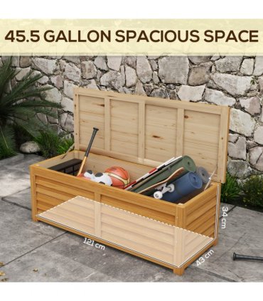Outsunny 292L Outdoor Storage Box for Patio, Pool, Light Brown