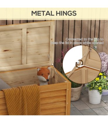 Outsunny 292L Outdoor Storage Box for Patio, Pool, Light Brown