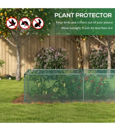 Outsunny 8' x 4' Plant Protection Tent Crop Cage with Door, Green
