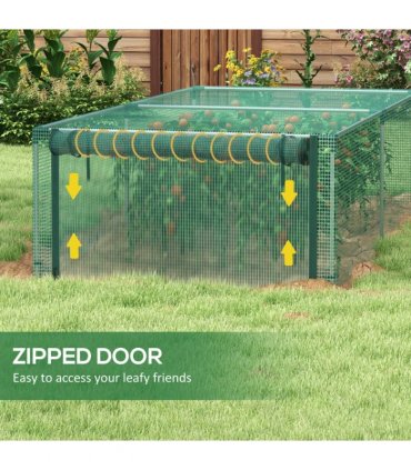 Outsunny 8' x 4' Plant Protection Tent Crop Cage with Door, Green