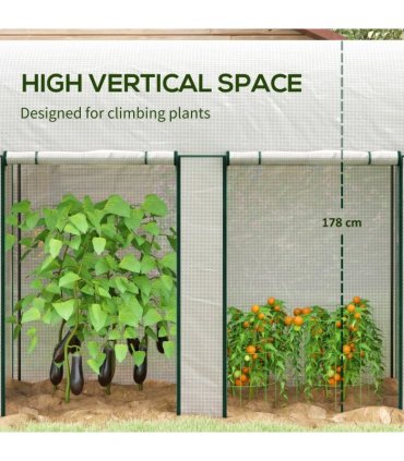 Outsunny 200 x 100 x 178cm Small Tomato Greenhouse with Roll-up Zipped Doors