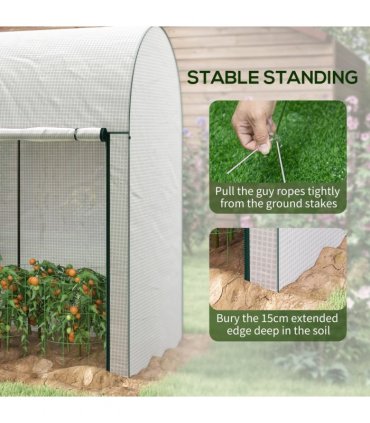 Outsunny 200 x 100 x 178cm Small Tomato Greenhouse with Roll-up Zipped Doors
