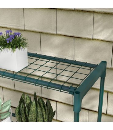 Outsunny Plant Stand, 4-Tier Planter Holder Flower Display Rack, Dark Green