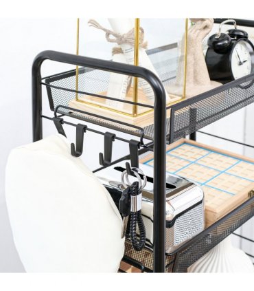 HOMCOM 5 Tier Utility Rolling Cart with Removable Mesh Baskets, Black