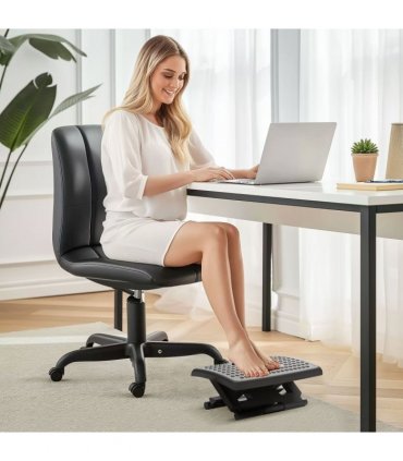 Foot Rest for Under Desk with Massage Function, Adjustable Angle and Height