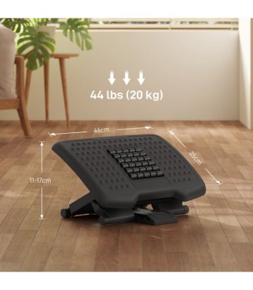 Foot Rest for Under Desk with Massage Function, Adjustable Angle and Height