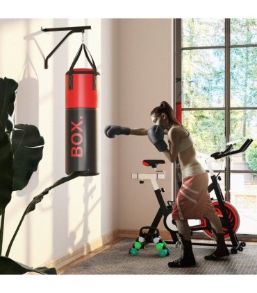SPORTNOW Unfilled Punch Bag with Boxing Gloves and Wall Mounted Bracket