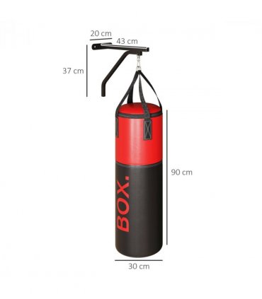 SPORTNOW Unfilled Punch Bag with Boxing Gloves and Wall Mounted Bracket