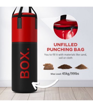 SPORTNOW Unfilled Punch Bag with Boxing Gloves and Wall Mounted Bracket