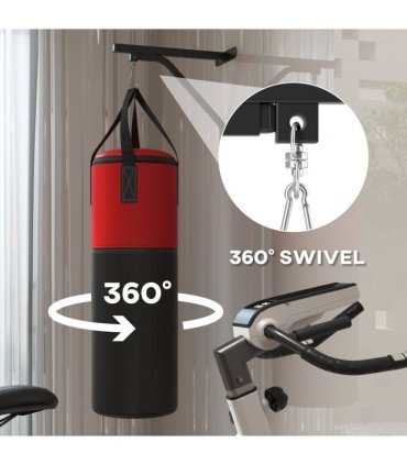 SPORTNOW Unfilled Punch Bag with Boxing Gloves and Wall Mounted Bracket