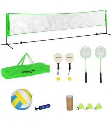 SPORTNOW Badminton Net Set, Height Adjustable Net for Pickleball, Volleyball