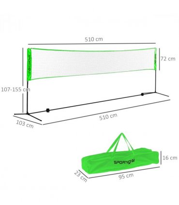 SPORTNOW Badminton Net Set, Height Adjustable Net for Pickleball, Volleyball