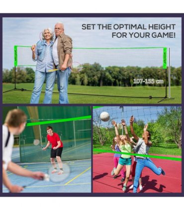 SPORTNOW Badminton Net Set, Height Adjustable Net for Pickleball, Volleyball