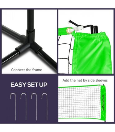 SPORTNOW Badminton Net Set, Height Adjustable Net for Pickleball, Volleyball