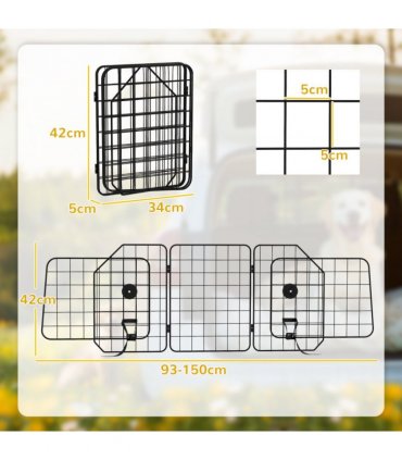 PawHut Dog Guard for SUVs, Vehicles, Vans, Car Barrier with Adjustable Width