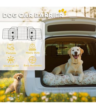 PawHut Dog Guard for SUVs, Vehicles, Vans, Car Barrier with Adjustable Width