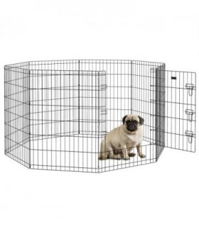 PawHut 8-Panel DIY Dog Pen with Door for Indoor/Outdoor Use, 91cm High