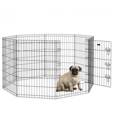 PawHut 8-Panel DIY Dog Pen with Door for Indoor/Outdoor Use, 91cm High