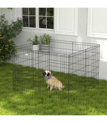 PawHut 8-Panel DIY Dog Pen with Door for Indoor/Outdoor Use, 91cm High