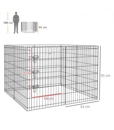 PawHut 8-Panel DIY Dog Pen with Door for Indoor/Outdoor Use, 91cm High
