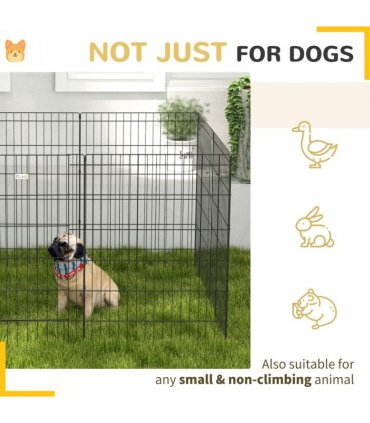PawHut 8-Panel DIY Dog Pen with Door for Indoor/Outdoor Use, 91cm High