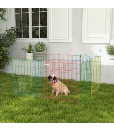 PawHut Pet Playpen Dog Puppy Crate Kennel w/ Door, 60H x Φ156cm