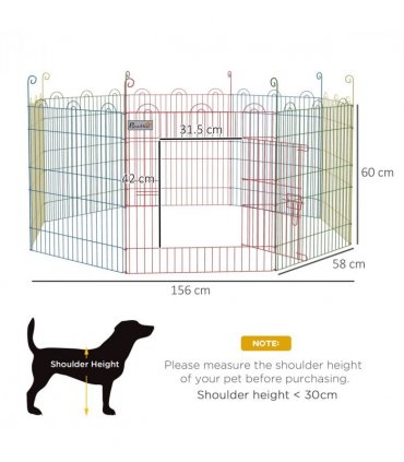 PawHut Pet Playpen Dog Puppy Crate Kennel w/ Door, 60H x Φ156cm