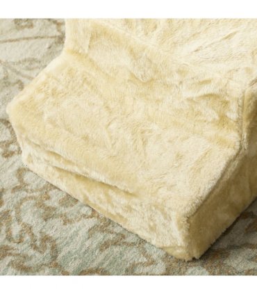 PawHut Three-Step Portable Dog Stairs with Washable Plush Cover