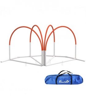 PawHut Dog Agility Equipment Set with 4 PCS Weave Pole, Orange