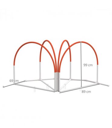 PawHut Dog Agility Equipment Set with 4 PCS Weave Pole, Orange