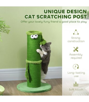 PawHut Cat Scratching Post for Indoor Cats with Sisal Rope Cover, Large Base