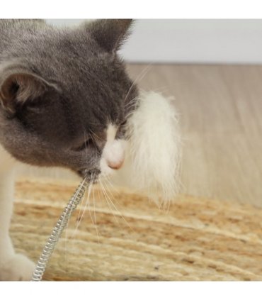 PawHut 49cm Cat Scratching Post with Interactive Track Ball Toy for Indoor