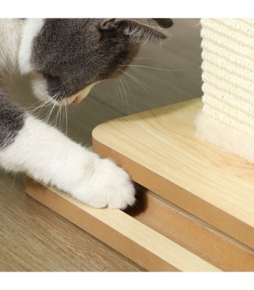 PawHut 67cm Cat Scratching Post 3 in 1 Cat Scratcher w/ Track Ball Toy