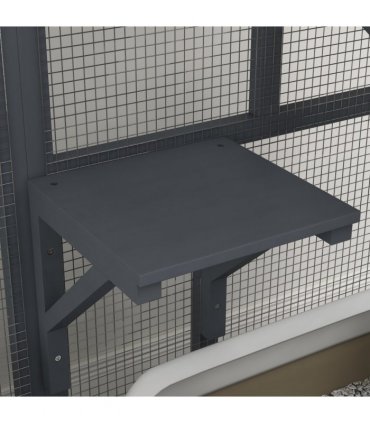 PawHut Outdoor Catio Cat House on Wheels with Platforms, Hammock