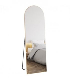 HOMCOM Floor Mirror Wall Mount Leaning Standing Mirror 50 x 150cm Gold Tone