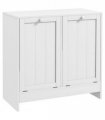kleankin Tilt-out Laundry Storage Cabinet with 2 Compartment Hampers, White