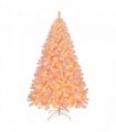 6 FT Artificial Christmas Tree with DIY 100 Warm Lights Battery Operated, 750 Branch Tips and Sturdy Metal Stand, Pink