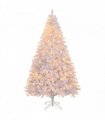6 FT Artificial Christmas Tree with DIY 100 Warm Lights Battery Operated, 800 Branch Tips and Sturdy Metal Stand, White