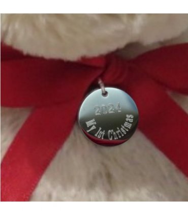 My 1st Christmas Teddy Bear & Engraved Charm