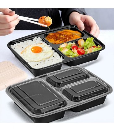 VINSANI 30pk 3 COMPARTMENTS MEAL PREP CONTAINERS 1010478